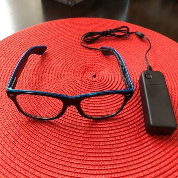 Led Glasses Glow Light Halloween Clear Glasses OS - Picture 4 of 8